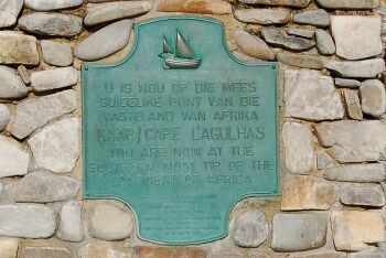 Detail of the marker at Cape Agulhas, Overberg, Whale Coast